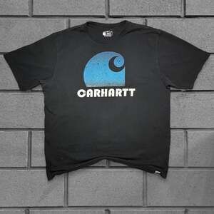 Carhartt Loose Fit Graphic T-Shirt Black Blue Gradient Logo